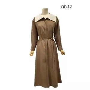 [롯데백화점]abfz 백 주름 포인트 빅 카라넥 롱 원피스 APA1HO02C