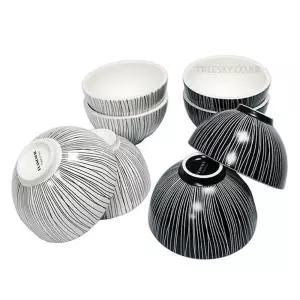 블랑노아 도자기 밥그릇 공기4p한식 한식밥 혼수용식기 준비 대접 선물용 스톤웨어 국그릇 한식기