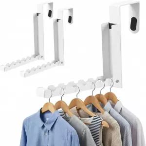 아프카바킬라 2팩 오버 더 도어 후크 행거 랙 휴대용 보관 접이식 옷 건조 걸이 코트 침실 욕실용 수건을