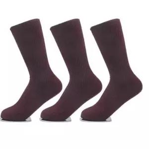 [패션] 남성 빅사이즈 가는골지 장목양말 버건디 3켤레