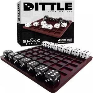 DittleTM 주사위 배틀 게임 2인 플레이 보드 베스트 나무 커피 테이블 재미 실내 테이블용 바