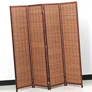 이동식파티션 라탄 파티션 4단 원목파티션 가림막 우드파티션