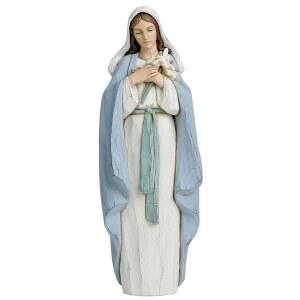 ShineOnAngel, 릴리 u2013 10인치 핸드 페인팅 레진 피규어와 함께하는 축복받은 성모 마리아상 가정 장식을 위한 종교 선물 장식 영적