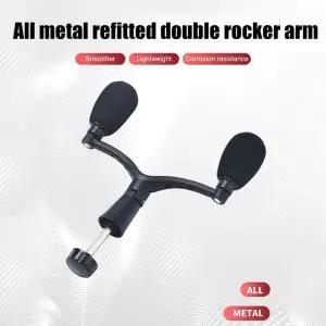 낚시 릴 더블 핸들 금속 로커 회전 암 스피닝 휠 바 수정된 태클 액세서리 알루미늄 합금