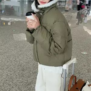 여성 브라운 하이넥 숏 점퍼 패딩 TDN-0037