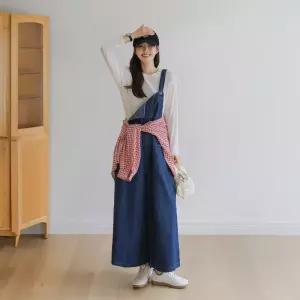 [시크폭스] 마야 스티치 멜빵 데님팬츠_61DP1760