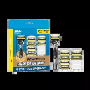 질레트 프로쉴드 옐로우 파워 면도기+7입날