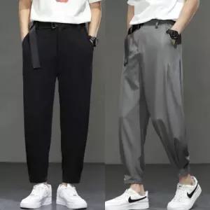 크롭팬츠 허리밑단조절 와이드팬츠 쿨링긴바지 조거 IS-PA49