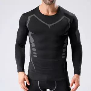 기능성운동복 남성 2컬러 슬림핏 트레이닝 러닝 헬스 긴팔 티셔츠