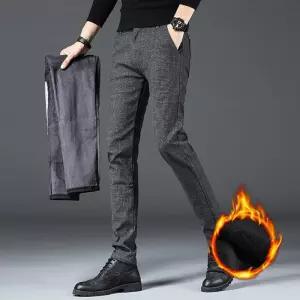 남성 겨울 기모 체크 무늬 데일리 슬랙스 IS-TTP02