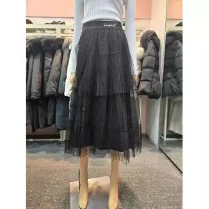 [에고이스트] 언발 플리츠 프릴 롱 플레어 스커트 EQ4WS-164 675384