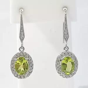 [셀러허브 패션][블루케이] AA급 그린페리도트 원석귀걸이 211136-17n