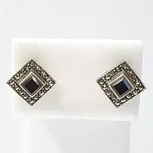 [셀러허브 패션][블루케이] A심플 블랙오닉스 원석 귀걸이 211135-03n