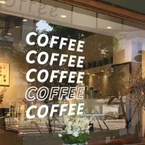 커피 시트지 스티커 카페 유리창 그린 커피숍 창문 인테리어