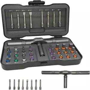 32 in 1 마그네틱 드라이버 세트 DIY 래칫 미니 탈착식 자가 조립 정밀 키트 PC 모바일 워치 자전거용 도구