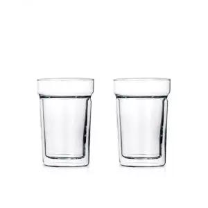 에지리 홈카페 하이볼잔 시맥스 체코 이중 내열유리컵 300ml X2