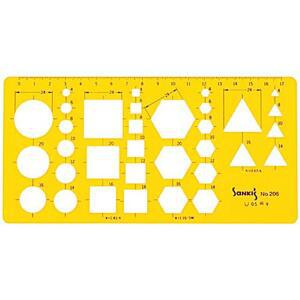 [2개구성] 산키스 다각형 기하학정규 NO.206 템플레이트 템플릿 학용품 사무용품 ARWAD3B94