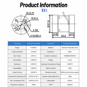 정적 토크 센서 회전 변환기 고정밀 플랜지 힘 2 50 테스터 기계식 렌치용 로드셀