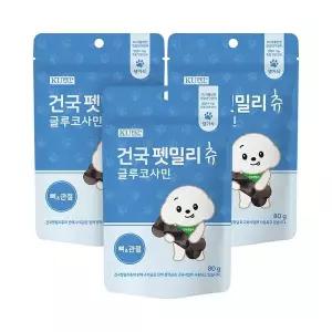 [NS홈쇼핑]건국유업 건국대학교 펫밀리츄 글루코사민 뼈&관절 80g 3개 강아지 고양이 간식 영양식..