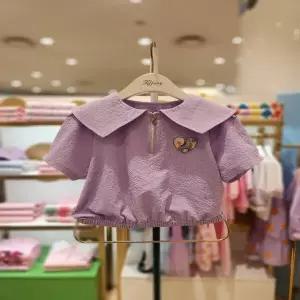 [프렌치캣] 연보라카라집업블라우스 T42KBB020