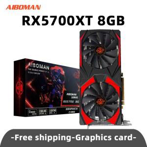 AIBOMAN 신형 AMD RX5700XT 8GB DR6 비디오 카드 데스크탑 256비트 PCI 익스프레스 0X16 게임 컴퓨터 조립품 7NM