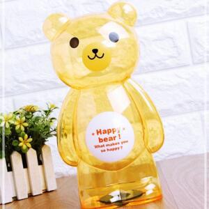 [2개구성] 인테리어 애니멀 투명 곰돌이 어린이 동물 저금통 캐릭터 팬시 KWBEFE54