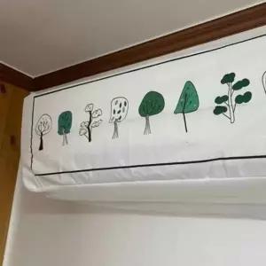 ( )에어콘커버 먼지방지 에어컨카바 에어컨벽걸이커버 에어컨커버 더스트 벽걸이 특대 A