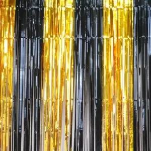 은박 반짝이커튼 벽장식 수술 2색 믹스 커튼