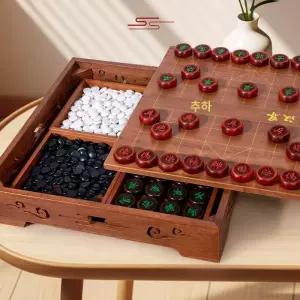 기원 바둑판세트 테이블 다리 장기판 고급 휴대용 좌식 체스 바둑알 원목 취미
