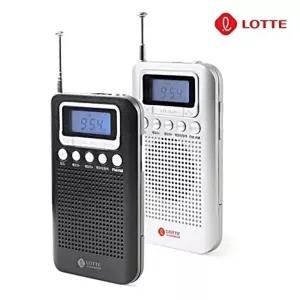 롯데 핑키 9 블랙 실버 디지털 휴대용 라디오 미니 클립형 FM 라디오 소형 포켓 등산