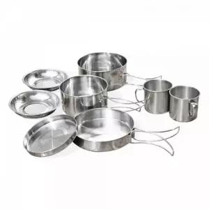 ( )아웃도어 캠핑 코펠 세트 1인용 스테인레스 코펠 백패킹 휴대용 8종