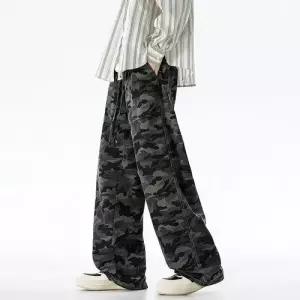 윈터솔져 남성용 팬츠 데일리룩 면린넨 올가을 통 올밴딩 스트링 카모플라쥬 KUK3