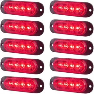 트레일러 픽업 트럭 트랙터 밴 RV 캠핑카 모터홈 IP67 방수 10Pcs용 XtraGlow 3.4 레드 LED 클리어런스