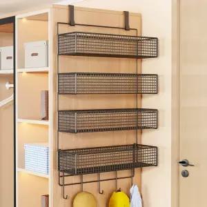 가방 행거 옷장 선반 다크톤 대형 단 수납 벽걸이형 문걸이 블랙 4단