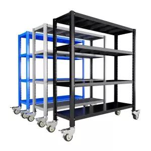 중량랙 이동식 앵글 검정색 창고 바퀴달린 네트 스탠드