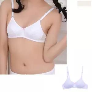 여자 고등 2단계 브라 흰색 회색 베이지 A컵 주니어 속옷 기본 브래지어