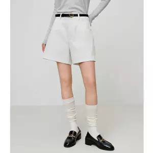 손오반 여자 데님 봄 데일리룩 청반바지 면스판 기본 솔리드 밑단 일자 반바지 KUK1