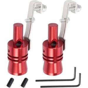 터보 사운드 휘슬 배기 머플러, XL 사이즈 알루미늄 합금 유니버설 머플러 파이프 자동차 로어 메이커(빨간색)