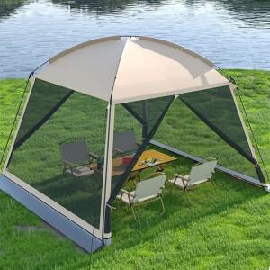 다인용 야외 메쉬 텐트 햇빛 가리개 캠핑 캐노피 휴대용 자외선 차단 모기 방지 비치 쉐이드 쉘터