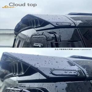 랜드로버 디펜더 L663 어반 모델용 ABS 통합형 탑 스포일러 테일 윙 블랙, 교체 설치, 접착제 없음