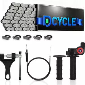 D-사이클 헤비 듀티 7/8인치 22mm 트위스트 스로틀 그립 케이블 및 420 모터사이클 체인 132 링크와