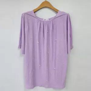 빅사이즈 603 진주퀸주름소재티셔츠 DRIU395