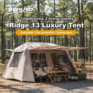 Sonuto 자동 캠핑 텐트 3-8인용 거실형 오두막 간편설치 방수 가족용 감성 차양막 포함 야외 나들이
