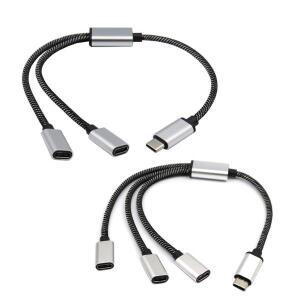 휴대폰 태블릿 C타입 허브, 1-2 인터페이스 분배기, USB C 수-2 암 충전기 전원, 3 포트