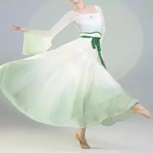 여성 무용의상 우아한 드레스 무대복 무용 공연의상 한자