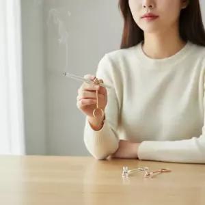 흡연 파이프 집게 클립 담배 고정 링 남녀 공용 홀더