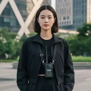 무전기 휴대용 수납 케이스 방수 커버 파우치 PU 소재 가방