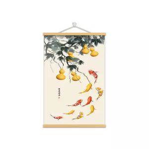 감그림 감나무 구어도 재물운 풍수 잉어 금전운 길상도