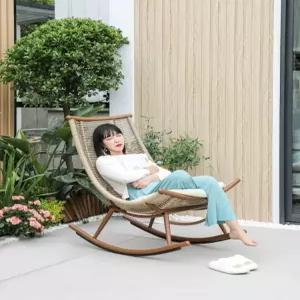 안락 라탄의자 흔들 1인용 로킹체어 테라스 휴식 라운지 원목 자연소재