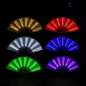 LED 부채 발광 접이식 파티 공연 소품 야광 배터리 무용 댄스